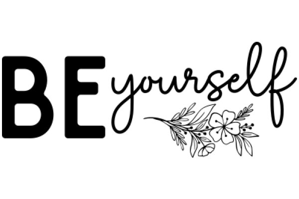 Embrace Yourself: A Inspirational Quote with a Floral Design