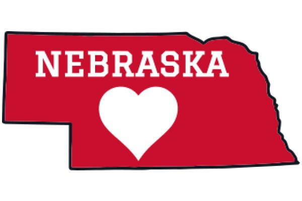 Nebraska State Flag with Heart Symbol