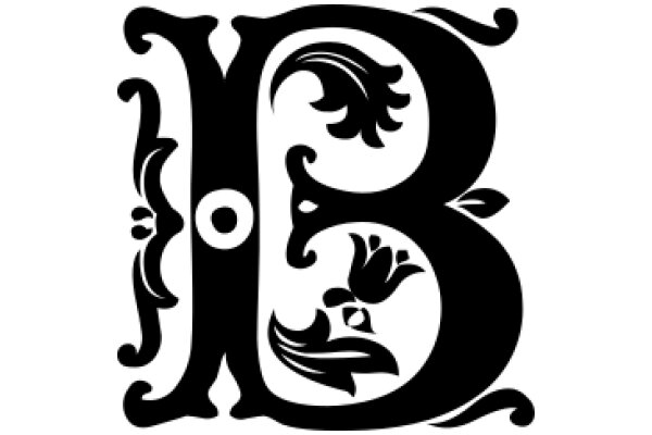 Stylized Letter B with a Pixelated Design