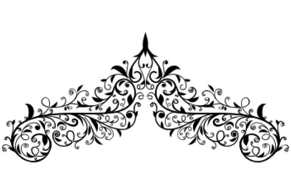 Elegant Black Ink Floral Design