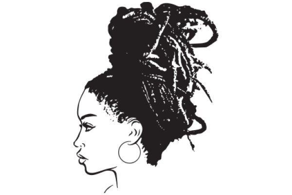 Silhouette of a Woman with a Stylized Hairdo