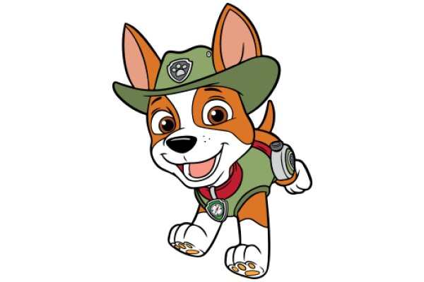 A Cute Cartoon Dog in a Police Uniform