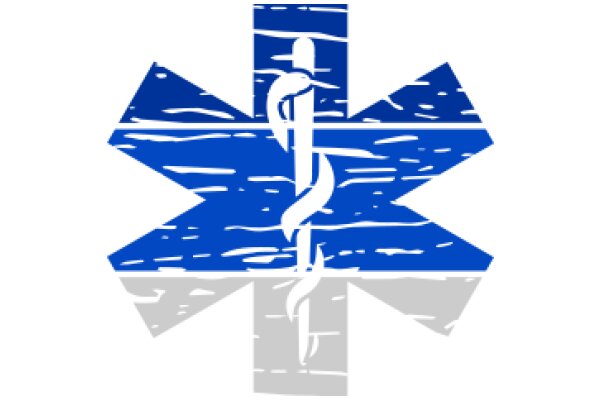 Stylized Blue and White Medical Cross Symbol