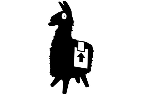 A Silhouette of a Llama with a Sign on Its Back