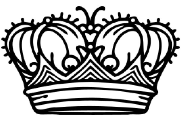 Stylized Illustration of a Crown with Detailed Decorations