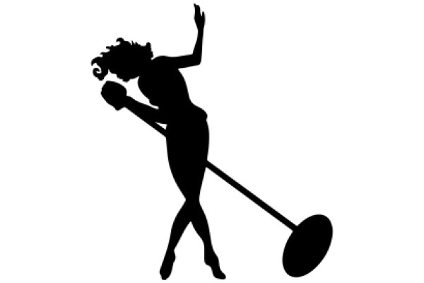 Silhouette of a Female Figure with a Baton