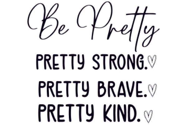 Inspirational Quote Poster: Be Pretty, Be Strong, Be Brave, Be Kind.