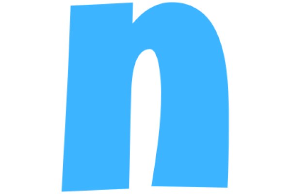 Vibrant Blue Letter 'N' on a White Background