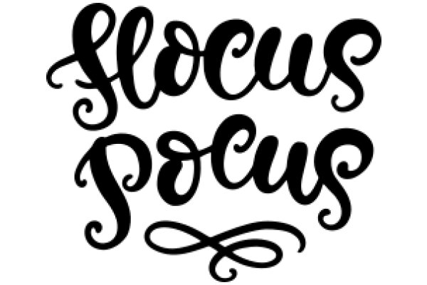 Stylized Text Art: Flourish Font with the Words 'Flourish' and 'Pocus'