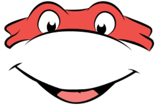 A Playful Cartoon of a Red Turtle with a Smile