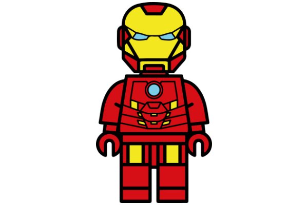 Vividly Detailed Red and Yellow Iron Man Logo