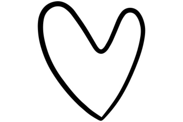 Simplistic Black Line Art: A Heart Shape