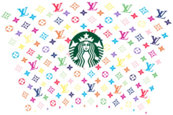 Vibrant Starburst of Colorful Starbucks Logos