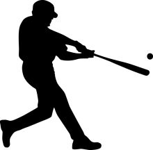 Silhouette of a Baseball Player in Action