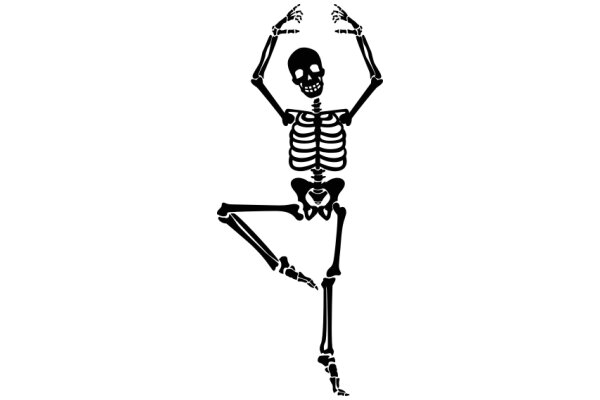 Silhouette of a Skeleton in a Yoga Pose