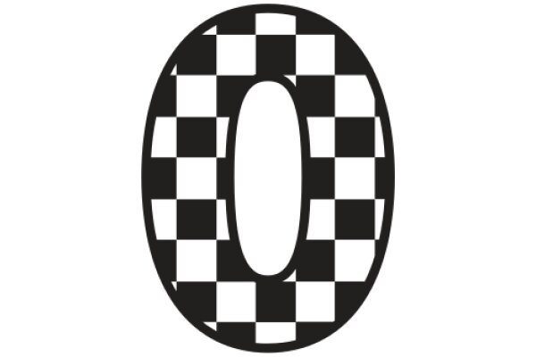 A Checkered Oval on a White Background