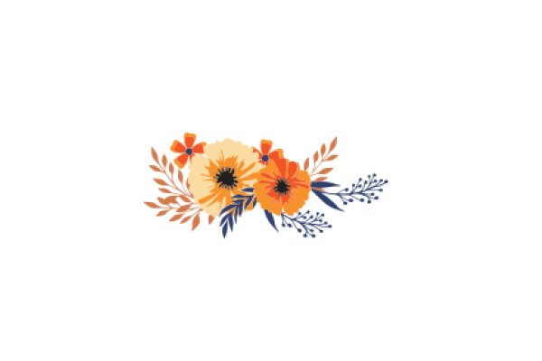 Vibrant Floral Design on a White Background