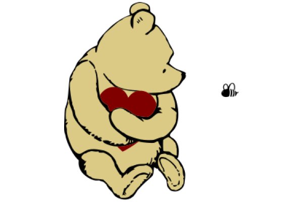 A Cute Cartoon of a Bear with a Heart