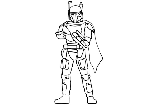 A Line Drawing of a Character from the Star Wars Franchise