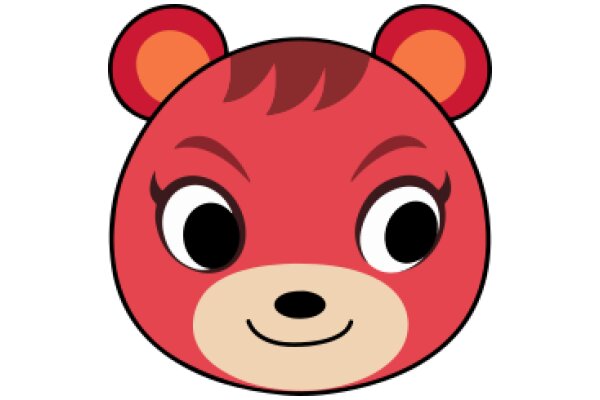 A Friendly Red Bear Emoji with a Smile