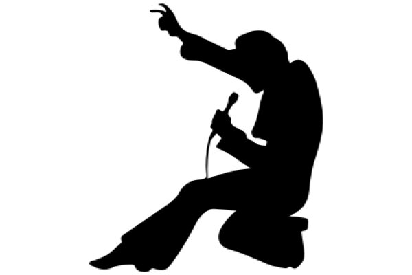 Silhouette of a Singer with a Microphone