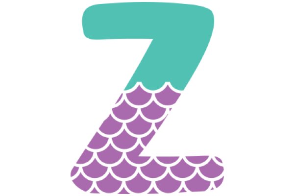 Stylized Letter Z with a Purple Fish Design