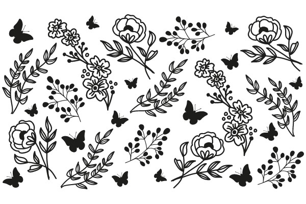 Floral and Butterfly Pattern