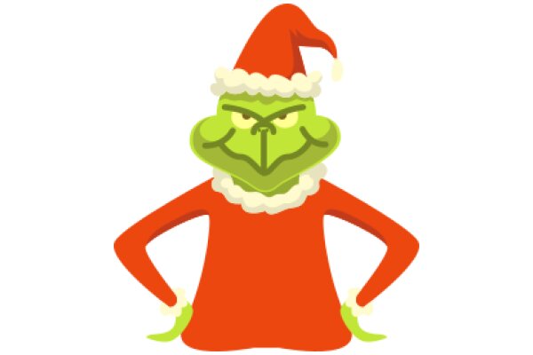 A Festive Christmas Character: A Grumpy Goblin in a Santa Hat