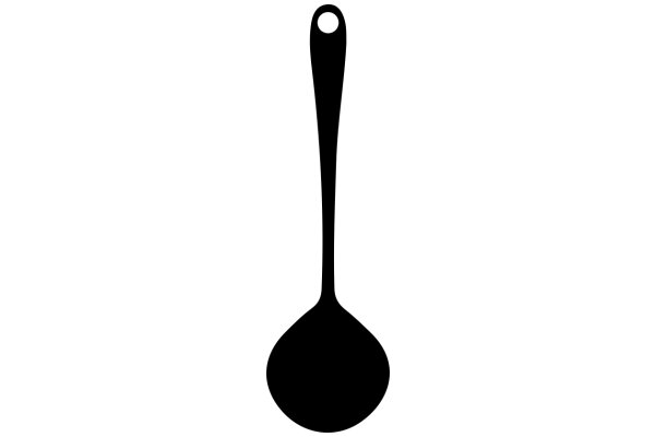 Simplistic Black Silhouette of a Spoon