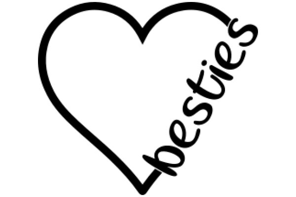 Simplistic Logo of the Word 'Besties' Inside a Heart Shape