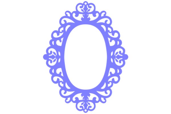 Stylized Oval Design with Intricate Purple Decorations