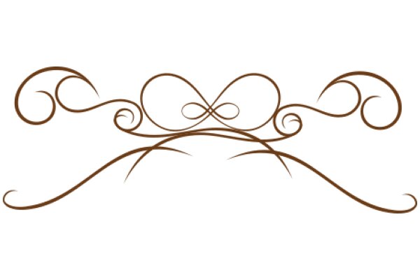 Stylized Brown Abstract Art with Curved Lines and Shapes