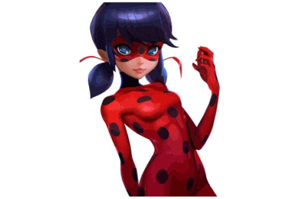 Vivid Visions: A Digital Art Portrayal of a Stylish Ladybug Character