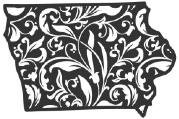 Stylized State Outline with Floral Design