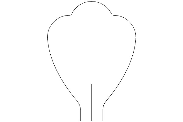 A Simple Line Drawing of a Balloon