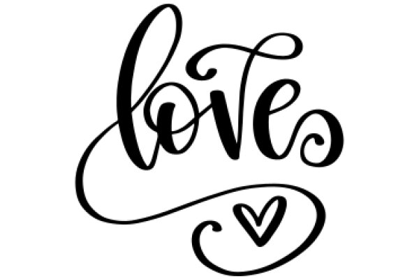 Hand-Drawn Logo of the Word 'Love' with a Heart Symbol