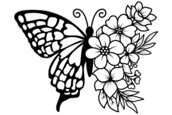 Elegant Floral Design with a Butterfly