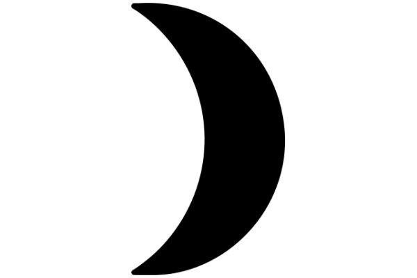 Simplistic Black Crescent Moon Icon