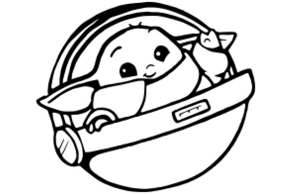 Adorable Cartoon Character in a Basket