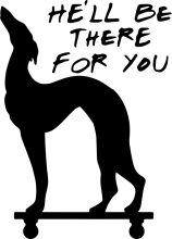 A Silhouette of a Dog on a Skateboard with a Heartfelt Message