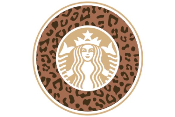 Starbucks Logo with Leopard Print Background