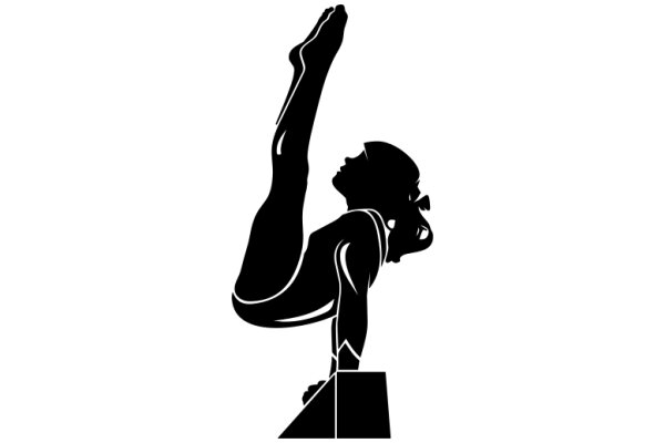 Silhouette of a Gymnast in a Pose