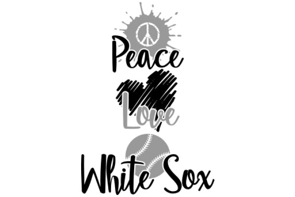 A Graphic Design of a Peace, Love, and White Sox Logo