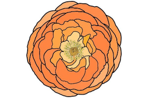 Vibrant Flower Illustration with a Yellow Center