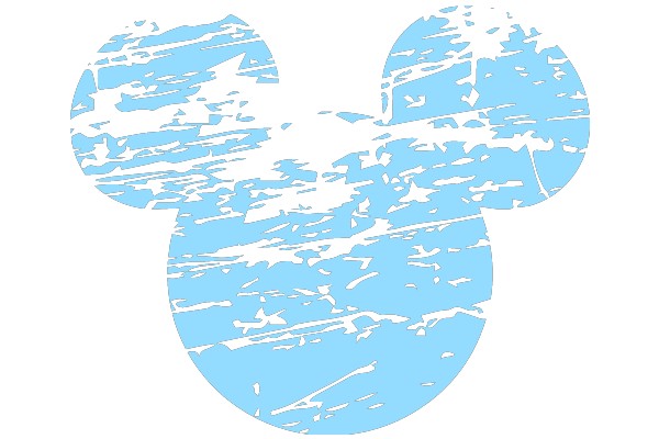 Stylized Mickey Mouse Ear Logo with Blue and White Texture