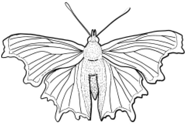 A Detailed Line Drawing of a Butterfly