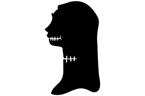 Silhouette of a Person with a Stitched Mouth