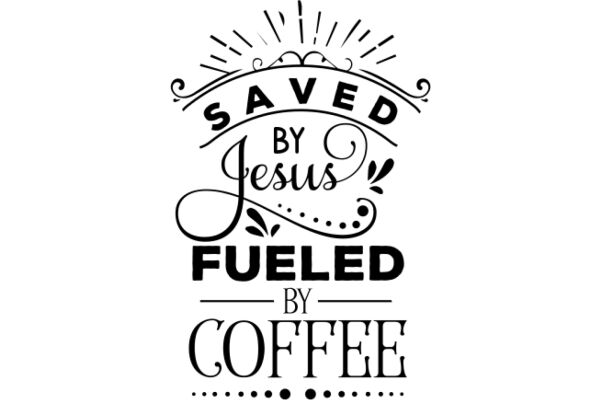 Saved by Jesus, Fueled by Coffee: A Graphic Emblem of Faith and Caffeine