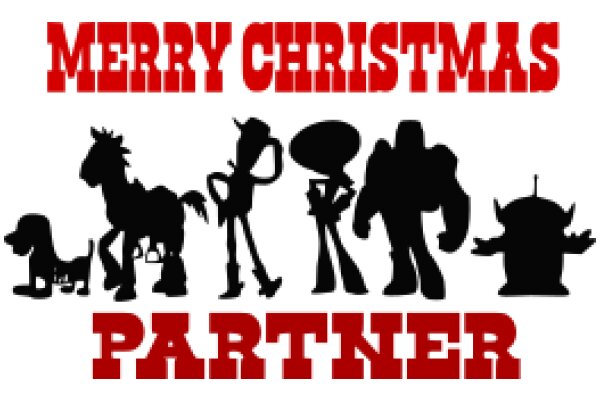 Merry Christmas from the Partner Team: A Silhouette of Iconic Cartoon Characters