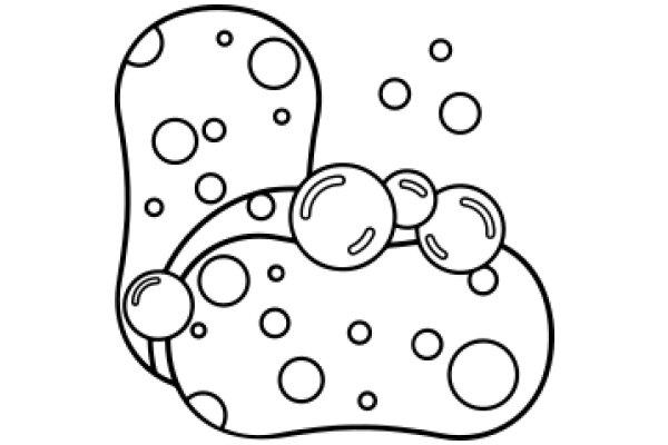 A Whimsical Illustration of a Bubbly, Cell-like Structure with Circles and Spheres